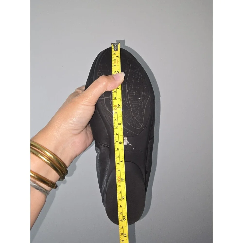 Clarks Women's Rena Way Black Suede Ballet Flats Comfortable Shoes 9 Wide